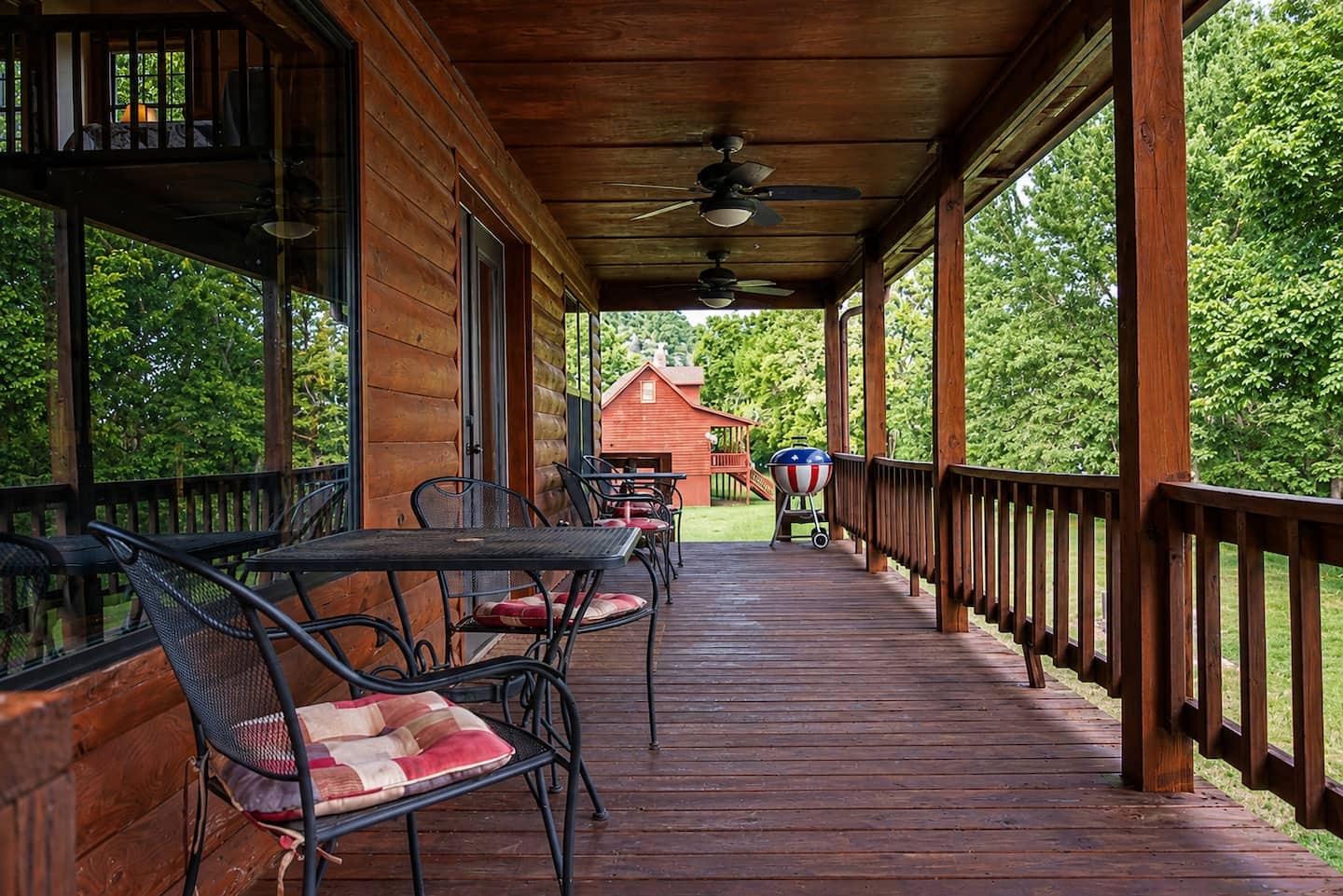 Covered porch · ceiling fans