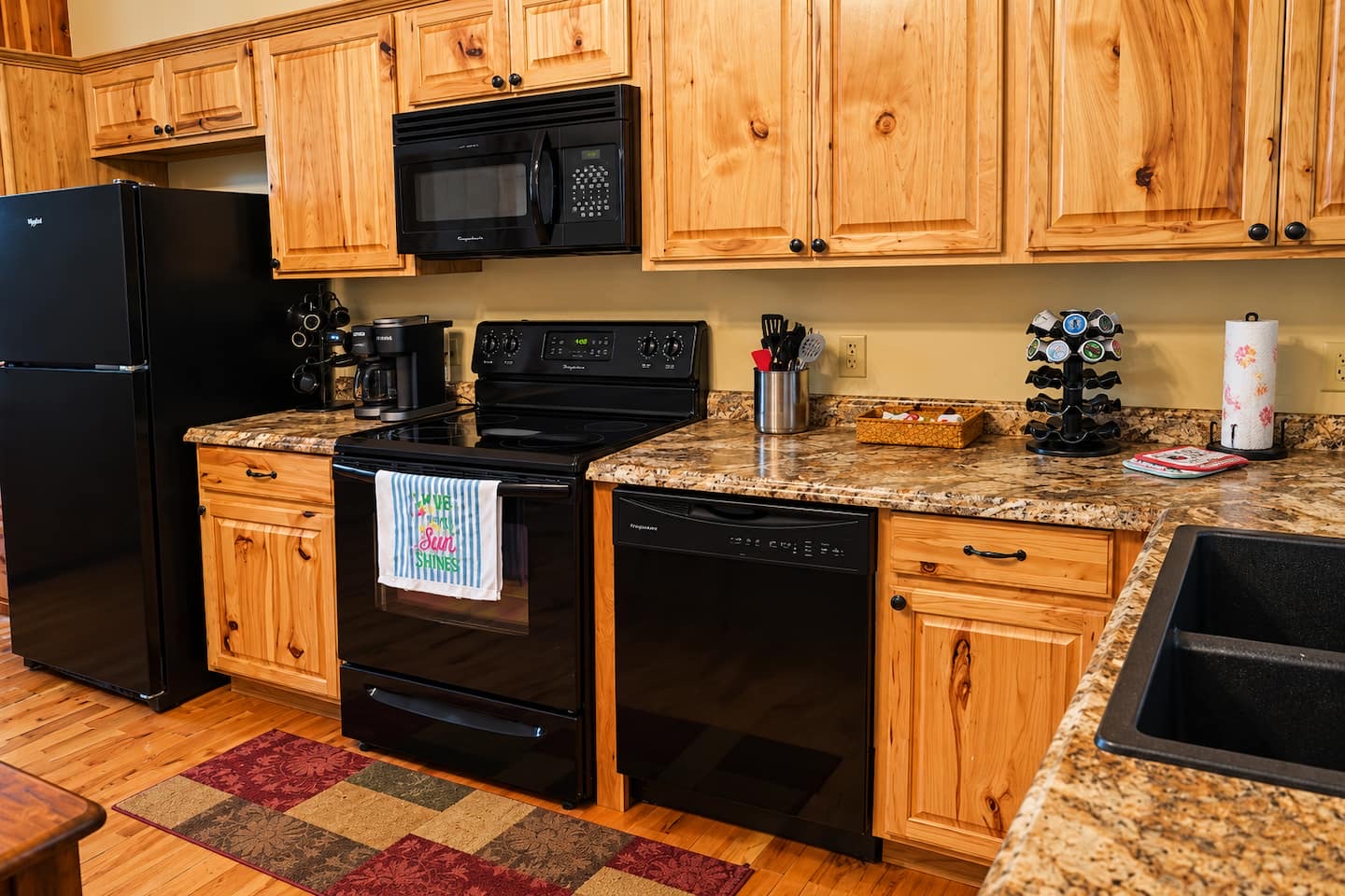 Kitchen · black appliances