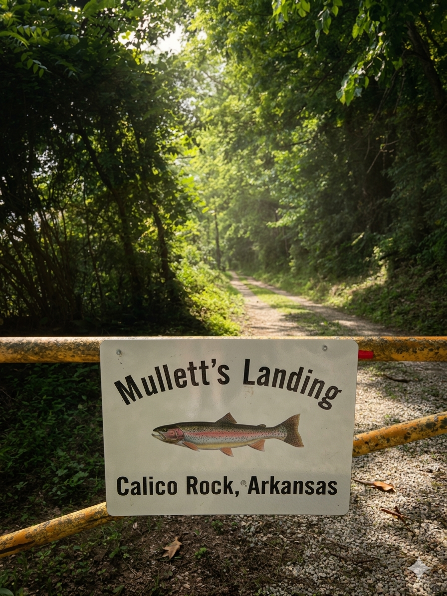 Mullett's Landing sign