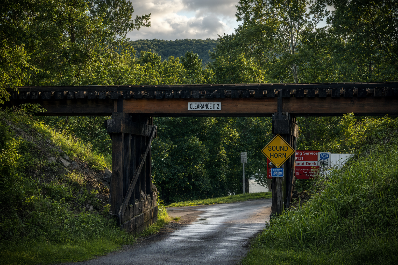 Railroad trestle at the turn-off